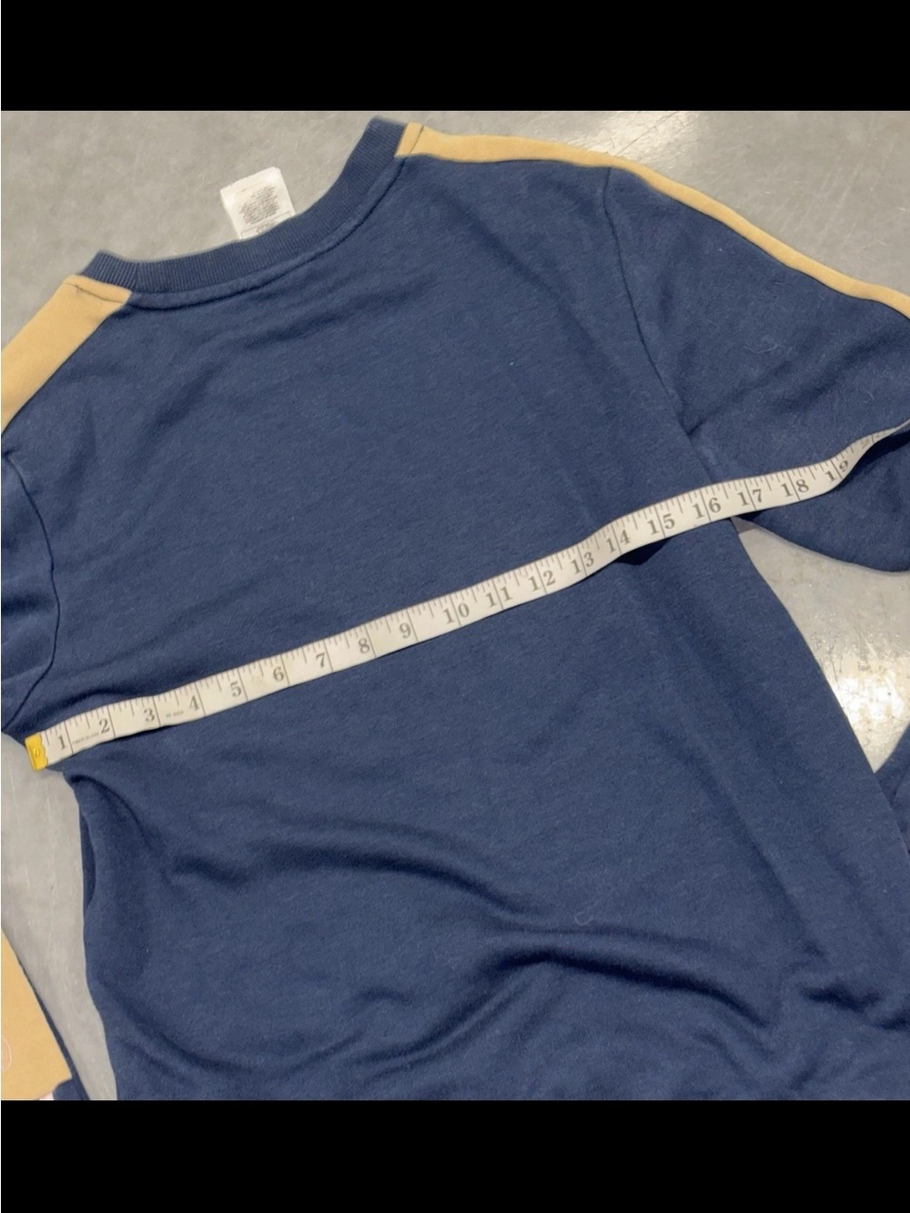 Adidas Essentials Colorblock Sweatshirt Navy Blue Pink Spell Out Logo Woman’s M - Picture 4 of 8